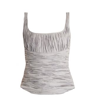 Brock Collection + Tala Ruched Cotton and Silk-Blend Tank Top