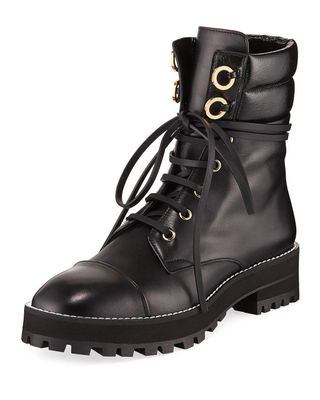 Stuart Weitzman + Lexy Leather Combat Boot