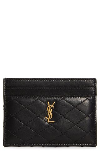 Saint Laurent + Gaby Quilted Leather Card Case