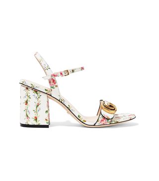 Gucci + Floral-Print Leather Sandals