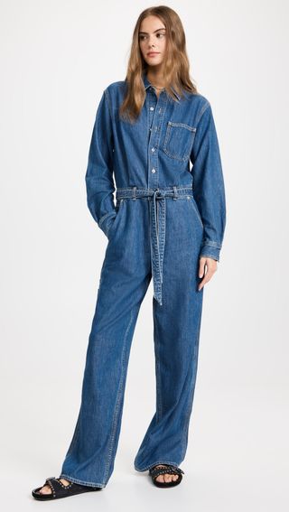 Rag 
Bone + Cargo Denim Jumpsuit