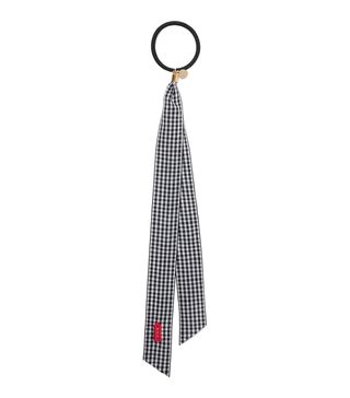 Lelet NY + Embroidered Gingham Canvas Hair Tie