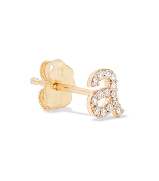 Stone & Strand + Alphabet 14-Karat Gold Diamond Earring