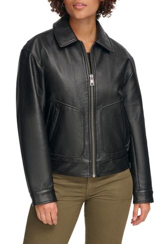 Levi's + Faux Leather Bomber Jacket