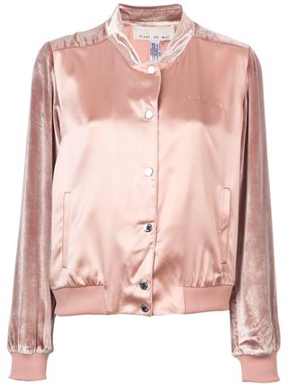 Fleur du Mal + Satin-Velvet Bomber Jacket