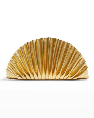 Cult Gaia + Nala Mini Pleated Metallic Clutch Bag