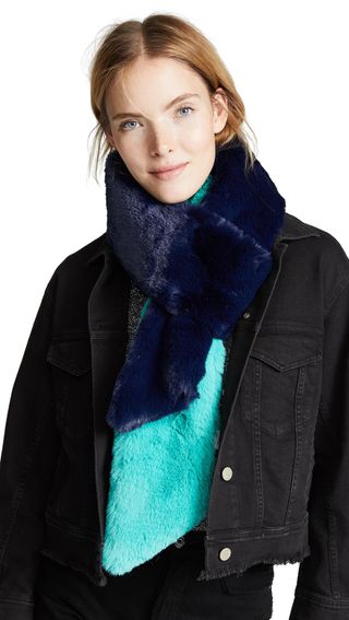 Heurueh + Long Skinny Faux Fur Scarf