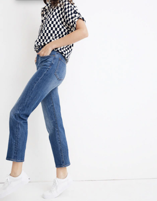 Madewell + Petite Classic Straight Jeans in Fawn Wash