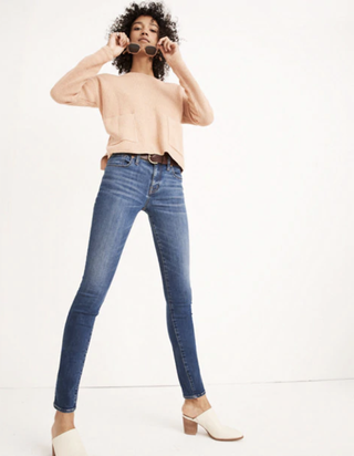 Madewell + Petite 8 Inch Skinny Jeans in Ames Wash