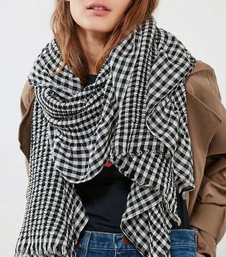 Urban Outfitters + Gingham Ruffled Scarf