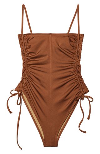Nu Swim + Disco Ruched One-Piece Swimsuit