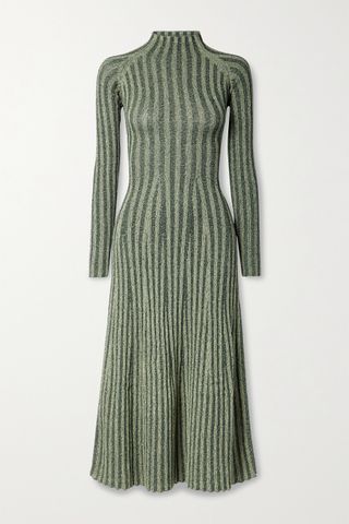 Dion Lee + Cutout Ribbed Cotton-Blend Midi Dress