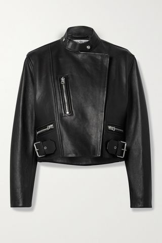 Acne Studios + Cropped Leather Biker Jacket