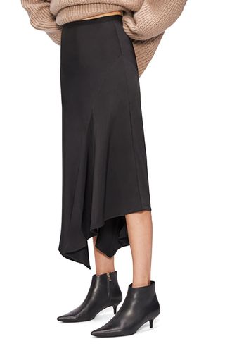 Anine Bing + Bailey Asymmetrical Silk Skirt