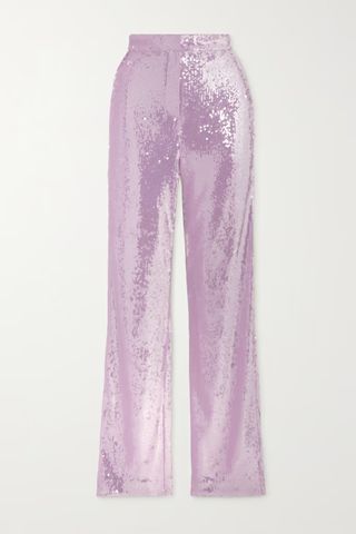 Rotate Birger Christensen + Robyana Sequined Recycled-Jersey Straight-Leg Pants