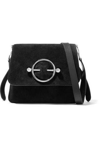 J.W.Anderson + Disc Suede and Leather Shoulder Bag