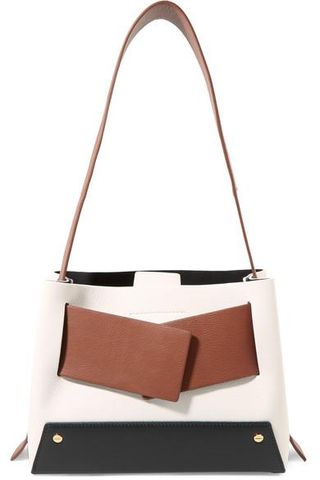 Yuzefi + Biggy Color-Block Textured-Leather Tote
