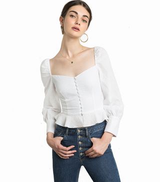 Pixie Market + Valentina Bustier Puffy Sleeve Top