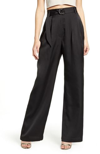 Wayf + Ellyn Belted Pleated Trousers