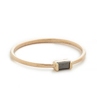 Zoe Chicco + Black Baguette Stacking Ring