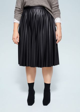 Violeta + Coated Pleated Skirt