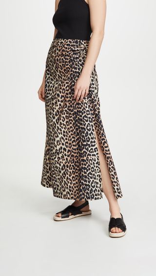 Ganni + Printed Poplin Skirt