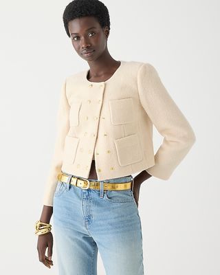 J.Crew + Double-Breasted Lady Jacket in Italian Boiled Wool