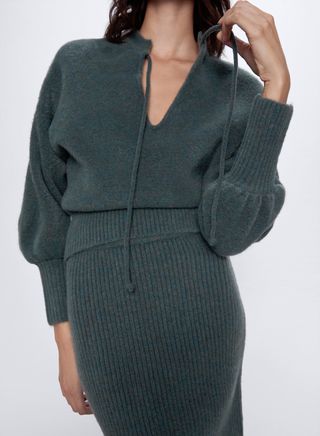 Zara + Wool Blend Crop Sweater