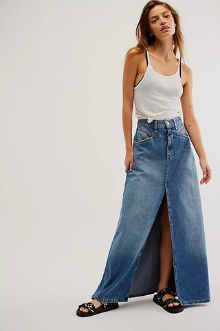We The Free + Come As You Are Denim Maxi Skirt