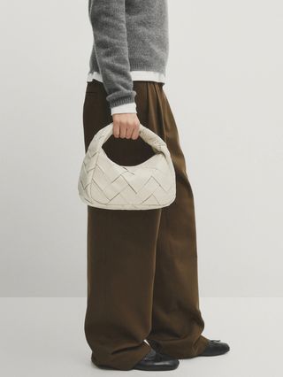 Massimo Dutti + Woven Croissant Bag