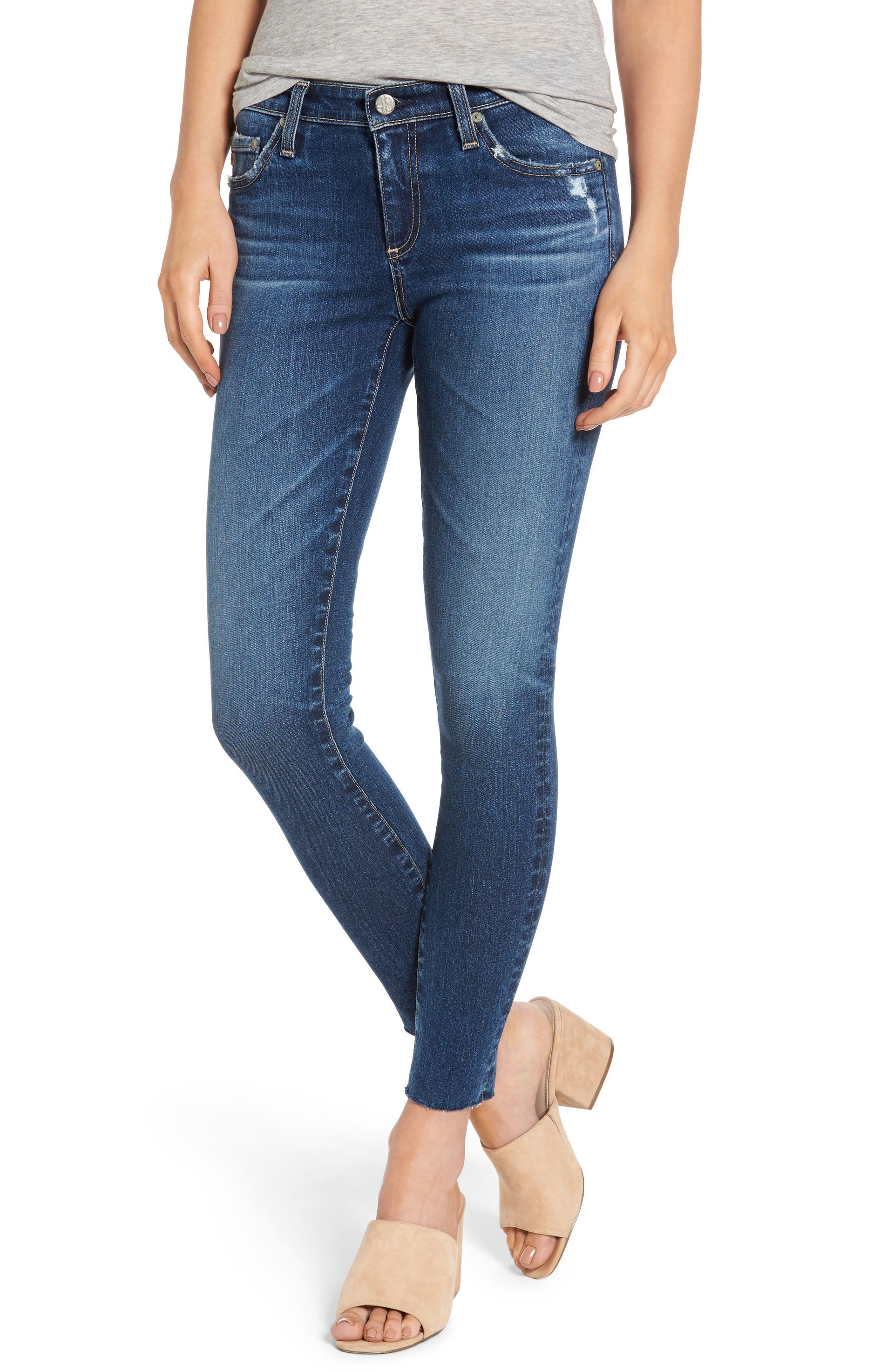 Ag + The Legging Raw Hem Ankle Skinny Jeans