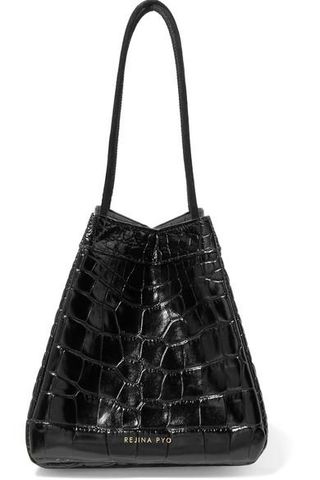 Rejina Pyo + Rita Croc-effect Leather Bucket Bag