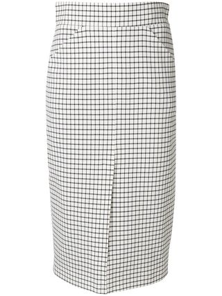 Roseanna + Grid Print Pencil Skirt