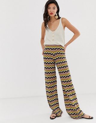 River Island + Knitted Wide Leg Pants