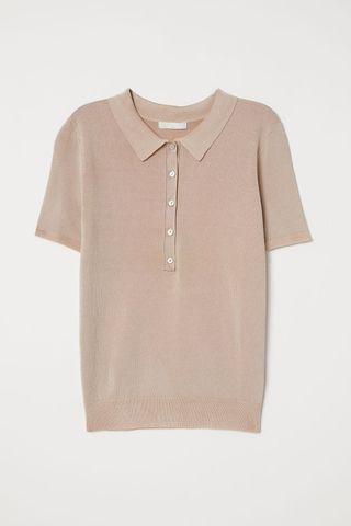 H&M + Fine-Knit Polo Shirt