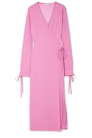 Attico + Tie-Detailed Crepe Wrap Dress