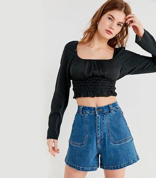 Urban Outfitters + Bouquet Square-Neck Smocked Top