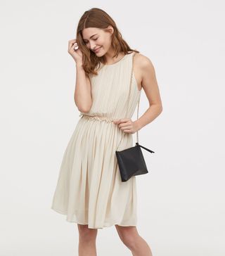 H&M + Pleated Chiffon Dress