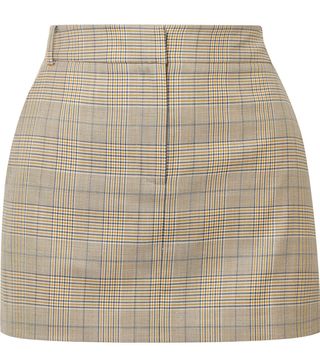 Tibi + Cooper Prince of Wales Checked Wool and Silk-Blend Mini Skirt