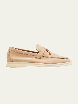 Loro Piana + Summer Charms Walk Suede Loafers