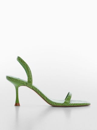 Mango + Heel Croc-Effect Sandals