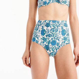 J.Crew + High-Waist Bikini Bottom in SZ Blockprints Floral