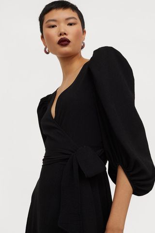 H&M + Puff-Sleeved Wrap Dress
