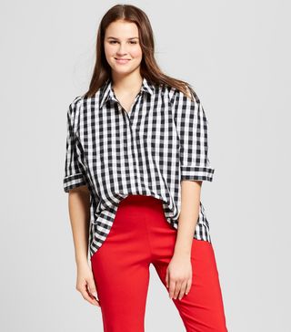 Who What Wear Collection + 3/4 Sleeve Button-Up Tunic