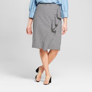 Who What Wear + Ruffle Pencil Midi Skirt