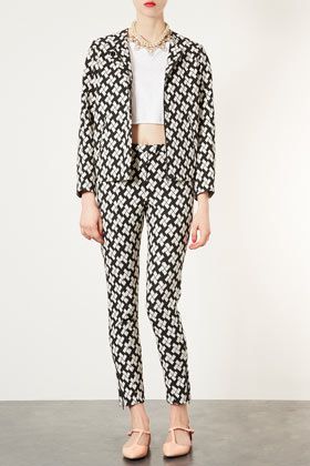 Topshop + Printed Oversized Bomber Jacket and Skinny Trousers