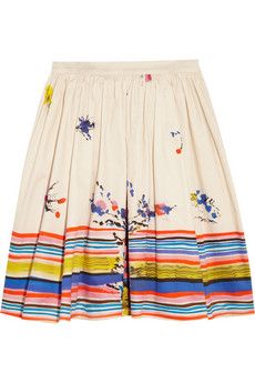 RED Valentino + Printed Cotton Skirt