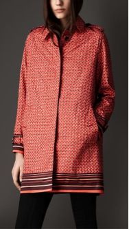 Burberry + Burberry London Geometric Grid Print Coat