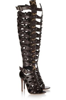 Altuzarra + Dark Brown Knee High Gladiator Boots