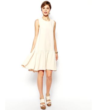 ASOS + Swing Dress In Texture With Dipped Hem